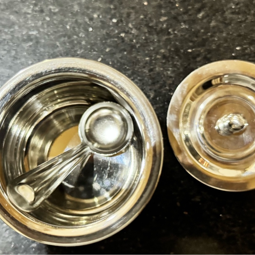 Stainless Steel Canister with Spoon and Lid